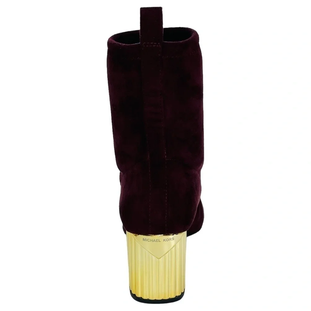 Michael Kors Porter Mid Shaft Merlot Microsuede Womens Ankle Boots Size 7.5M